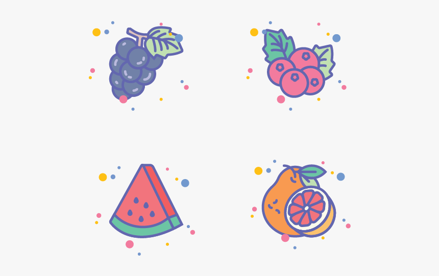 Fruits Icon Set For Jellycons Outline Line Set App - Illustration, HD Png Download