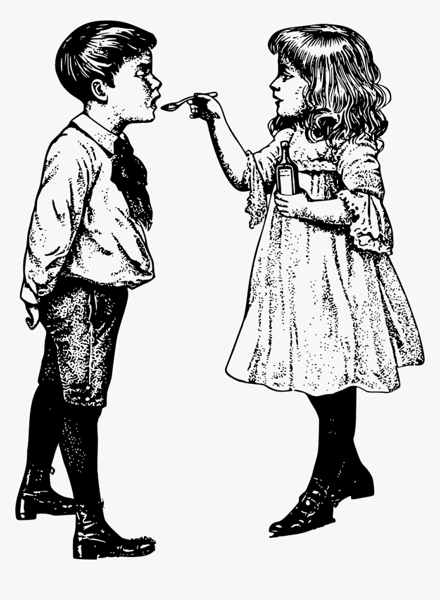 Taking Medicine Clipart Black And White, HD Png Download