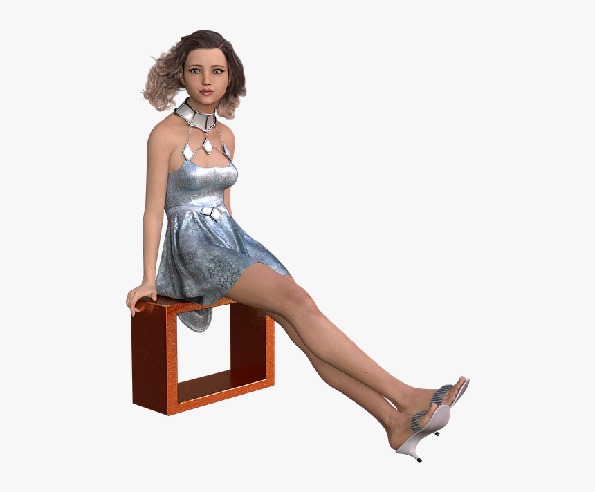 Woman, Wait, Sit, Young, Lonely, Thinking, Rest, Hair - Sitting, HD Png Download