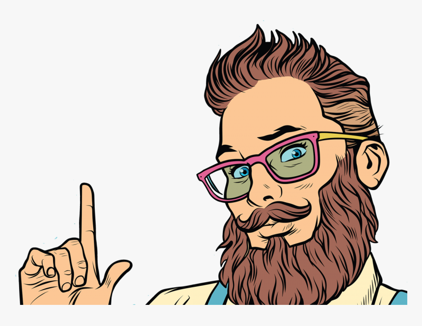 Transparent Hipster Man Png - Beard Portrait Vector, Png Download