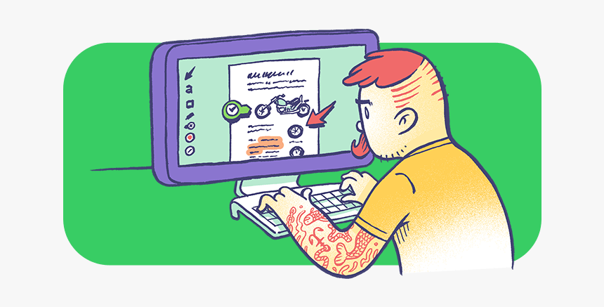 Hipster Man Using Evernote For Desktop - Personas Delante De Ordenador, HD Png Download