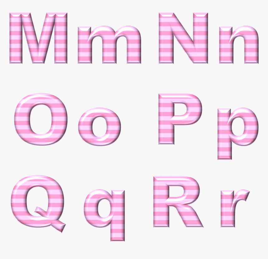 Pink 3d Letters M, N, O, P, Q, R - Abecedario Rosa En Png, Transparent Png