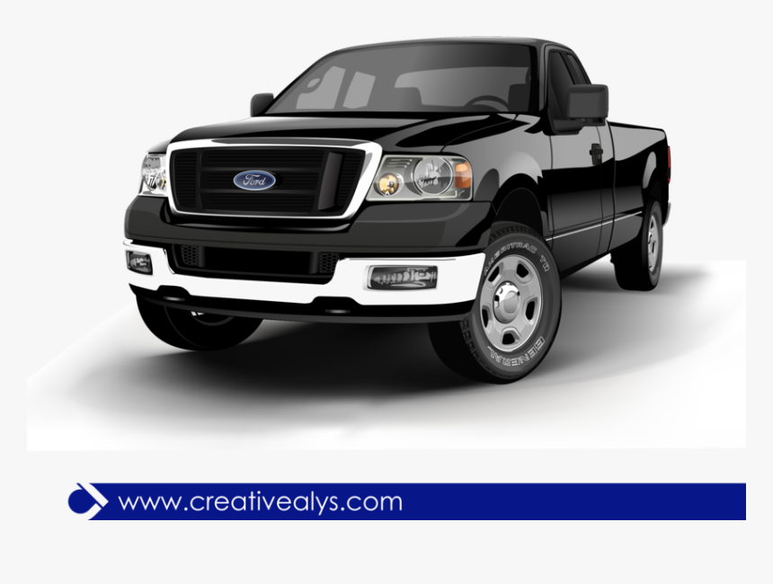 Ford Realistic Black Pickup Truck - 2004 Ford F150, HD Png Download