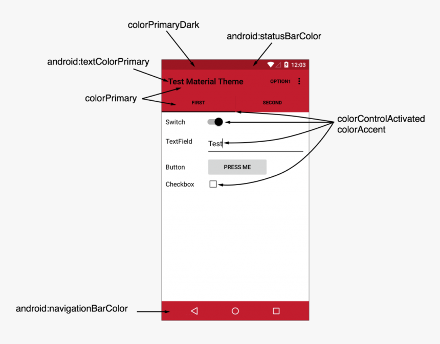 Color Primary Color Accent Android, HD Png Download