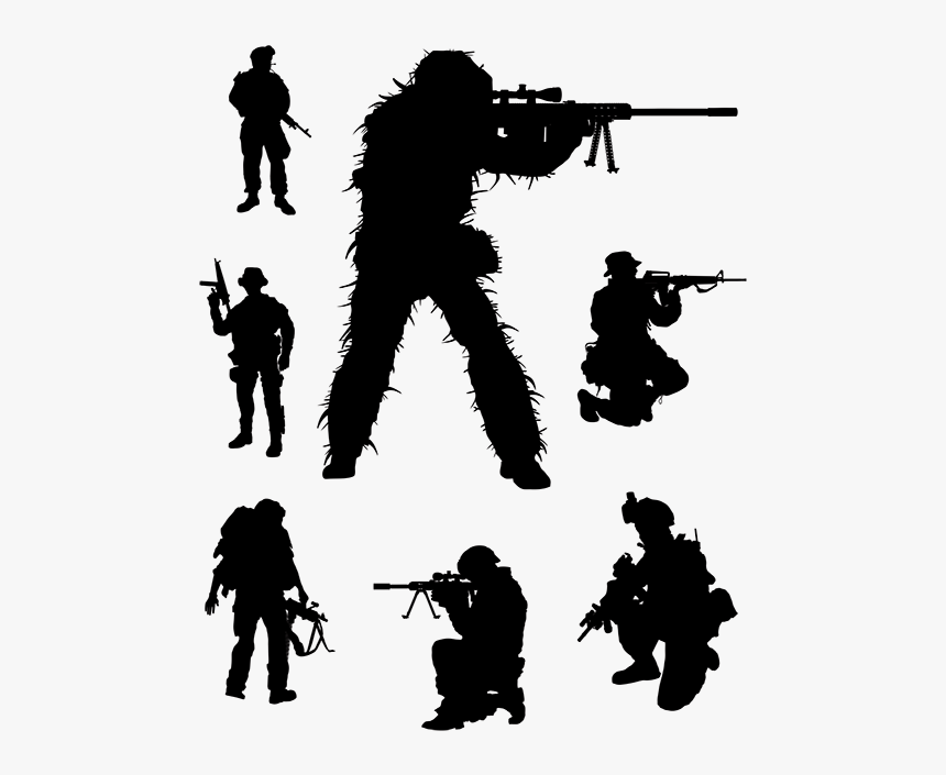 Soldier Military Army Men - Soldier With Ak 47 Vector, HD Png Download