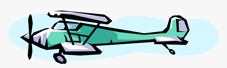 Vector Illustration Of Biplane Fixed-wing Aircraft, HD Png Download