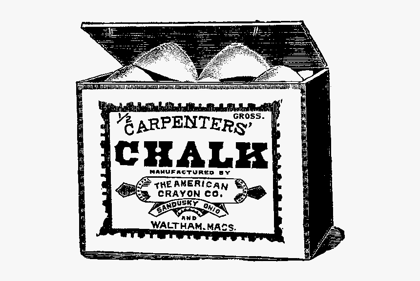 Vintage Products Illustration - Box Of Chalks Black And White, HD Png Download