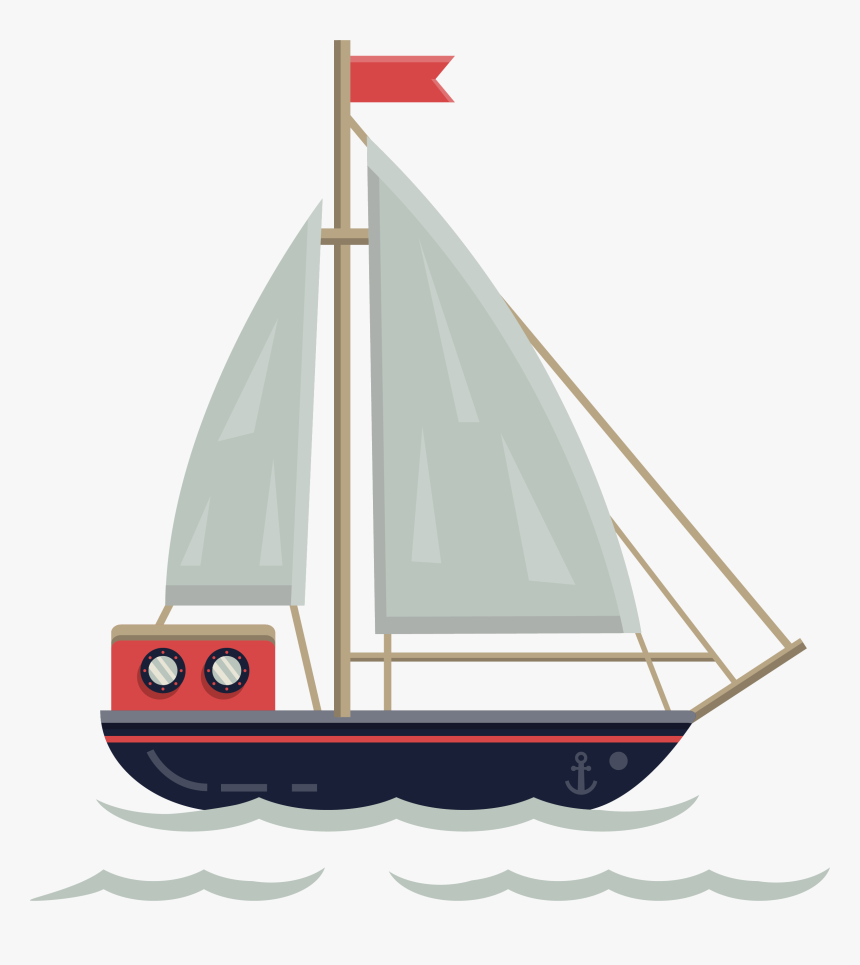 Sailing Ship Illustration - Ship Sail Png Vector, Transparent Png