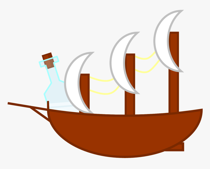 Bottle In A Ship - Sail, HD Png Download