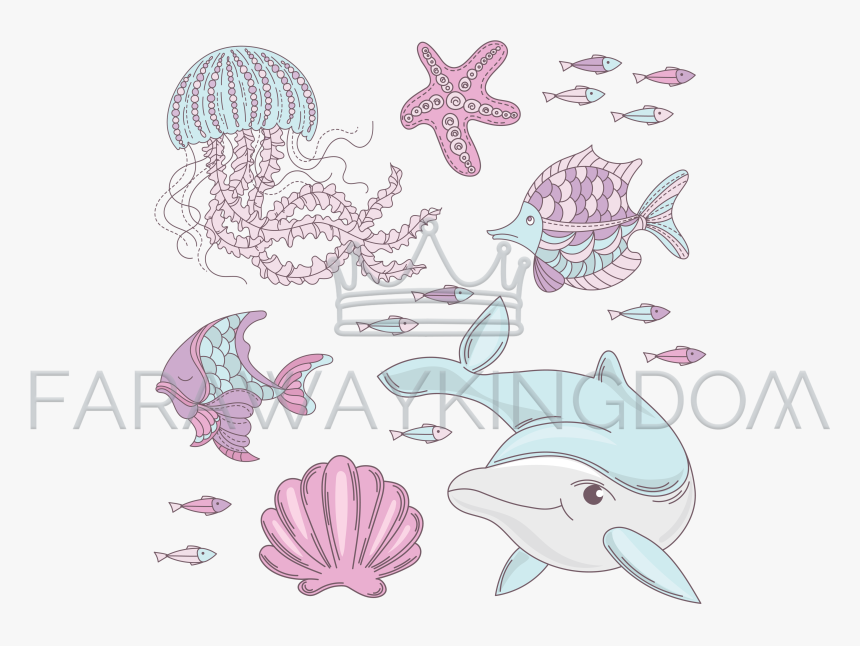 Dibujo Animado De Sirenas Y Mar, HD Png Download