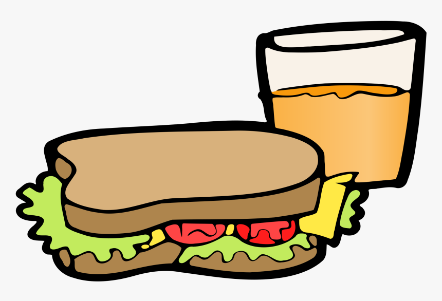 Sandwich Png Clipart - Sandwich And Drink Drawing, Transparent Png
