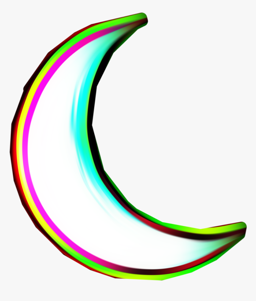 #freetoedit #crescent #moon #rainbow #colorful #glitch, HD Png Download