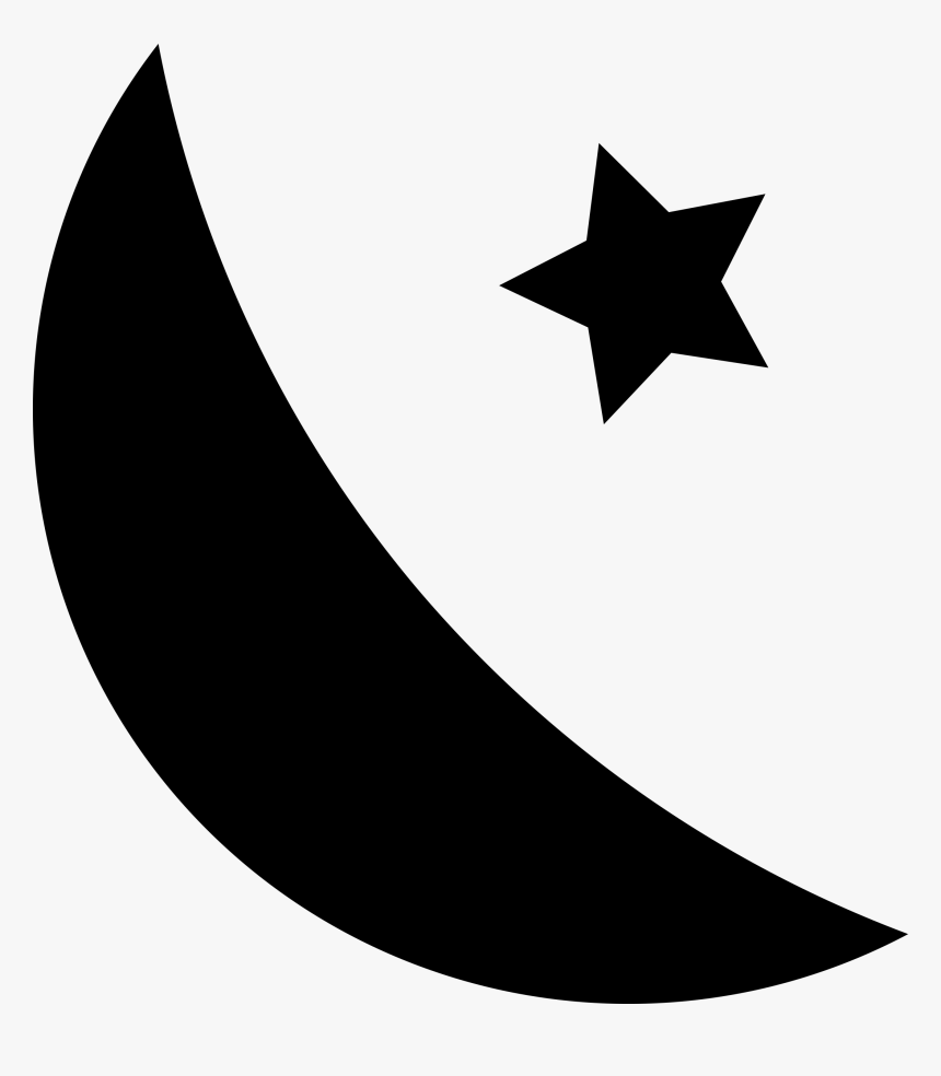 Moon Clipart Star And Crescent - صور نجوم ابيض واسود, HD Png Download