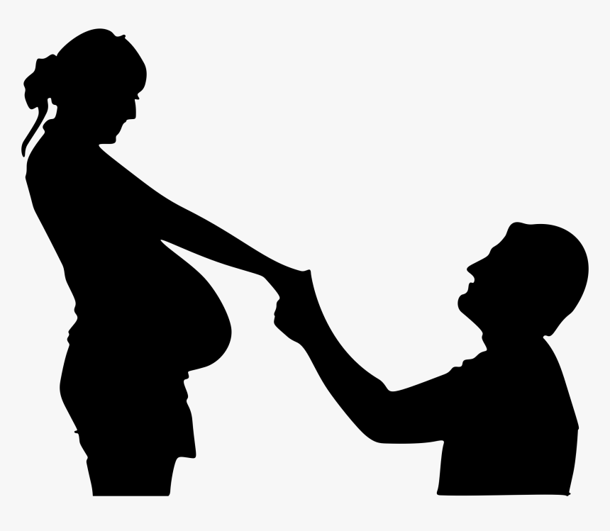 Woman Silhouette Husband Clip Art - Silhouette Man And Woman Holding Hands, HD Png Download