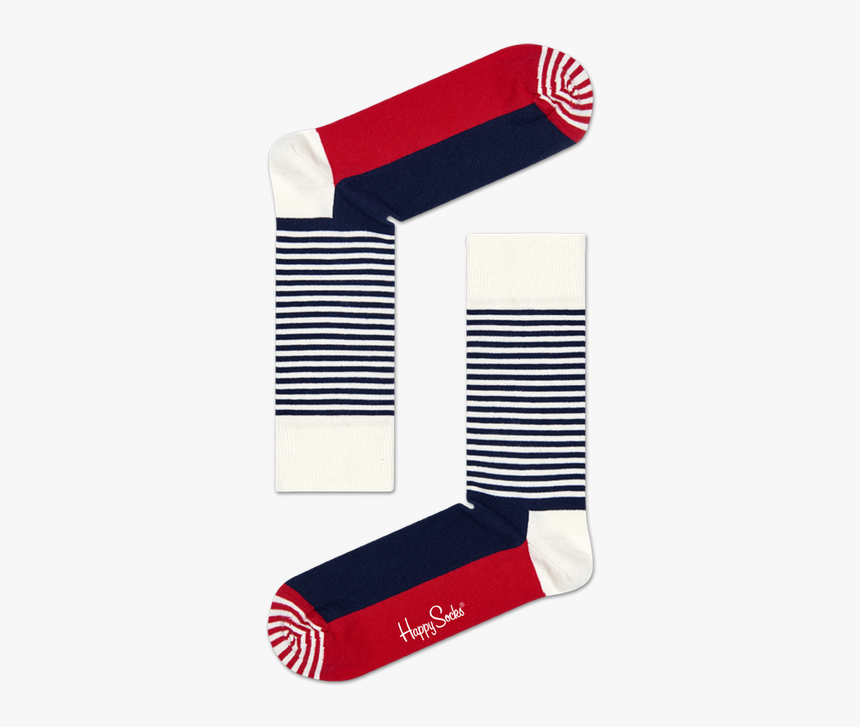 Half Stripe-red White And Blue - Sock, HD Png Download
