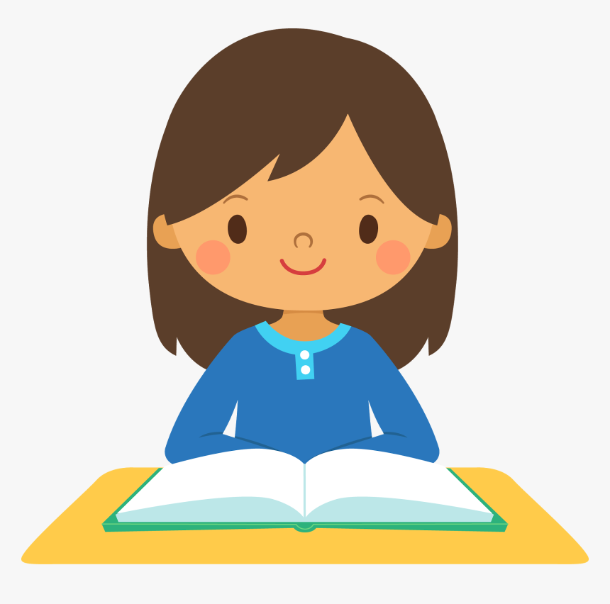 Girl Reading Clipart, HD Png Download