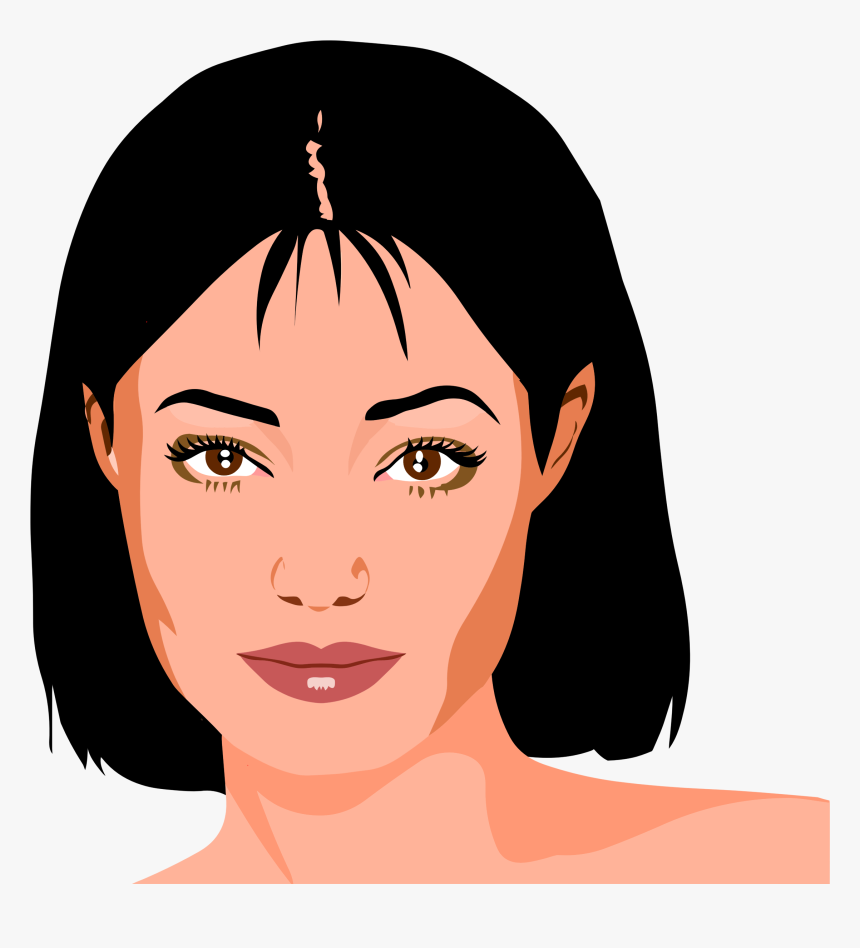 Clip Art Clipart Beautiful S Portrait - Clip Art Face Female, HD Png Download
