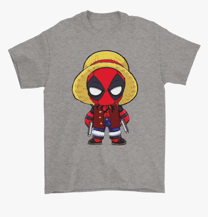 Straw Hat Luffy Chibi Deadpool Marvel One Piece Mashup - Montreal Canadiens Black T Shirt, HD Png Download