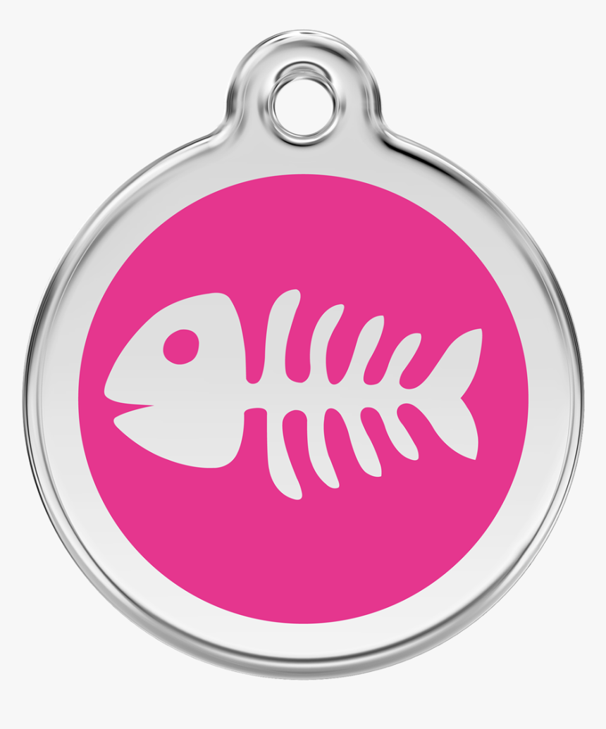 Red Dingo Stainless Steel & Enamel Fish Bone Pet Id - Marque Avec Arête De Poisson, HD Png Download
