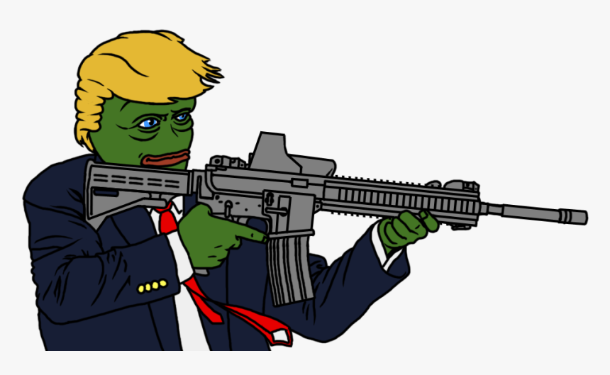 Trump Pepe With Gun, HD Png Download
