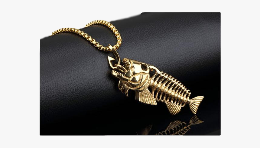 Necklace Pendant Fish Bone Pattern Necklace Stainless - Necklace, HD Png Download