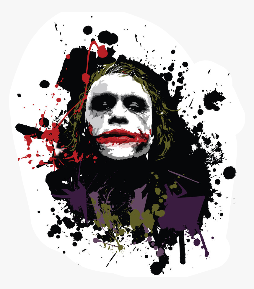 Heath Ledger Joker Art Png - Heath Ledger Joker Png, Transparent Png