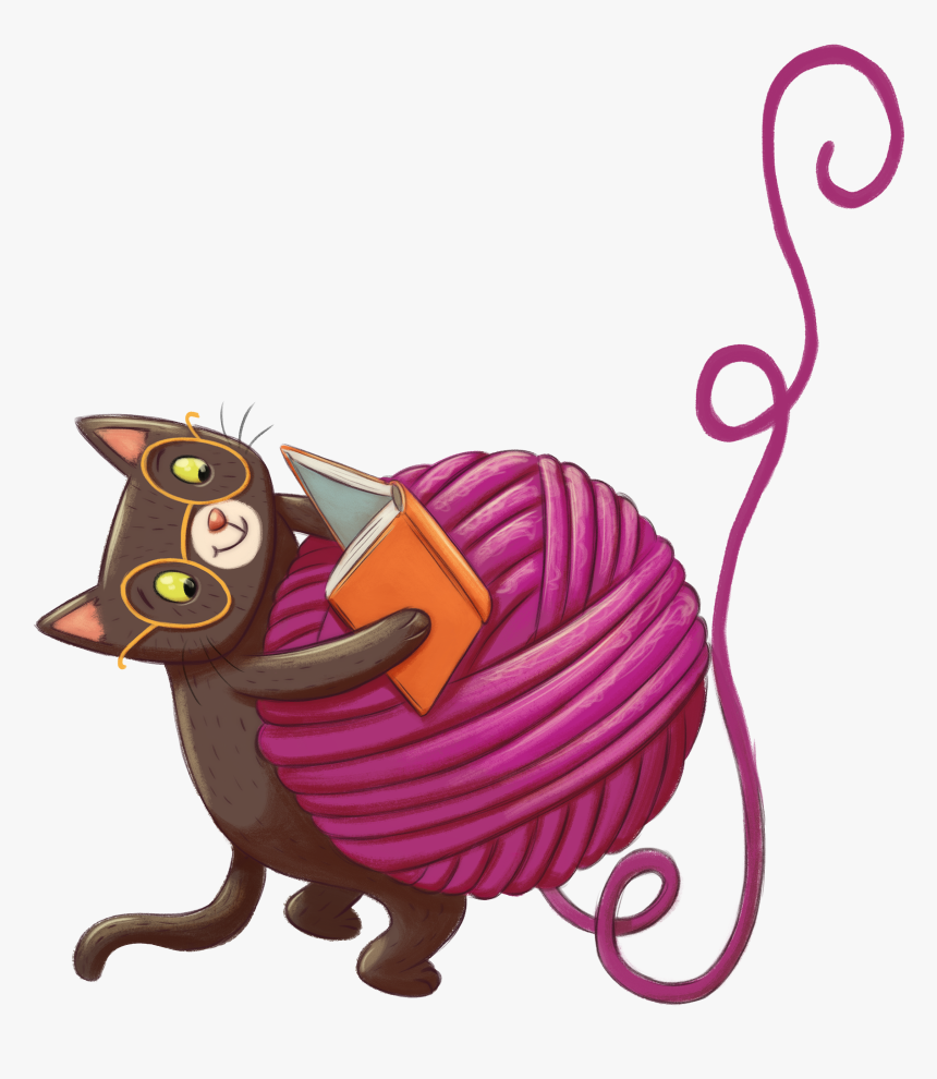 Cat With Yarn Png - Cat With Toy Clipart Png, Transparent Png
