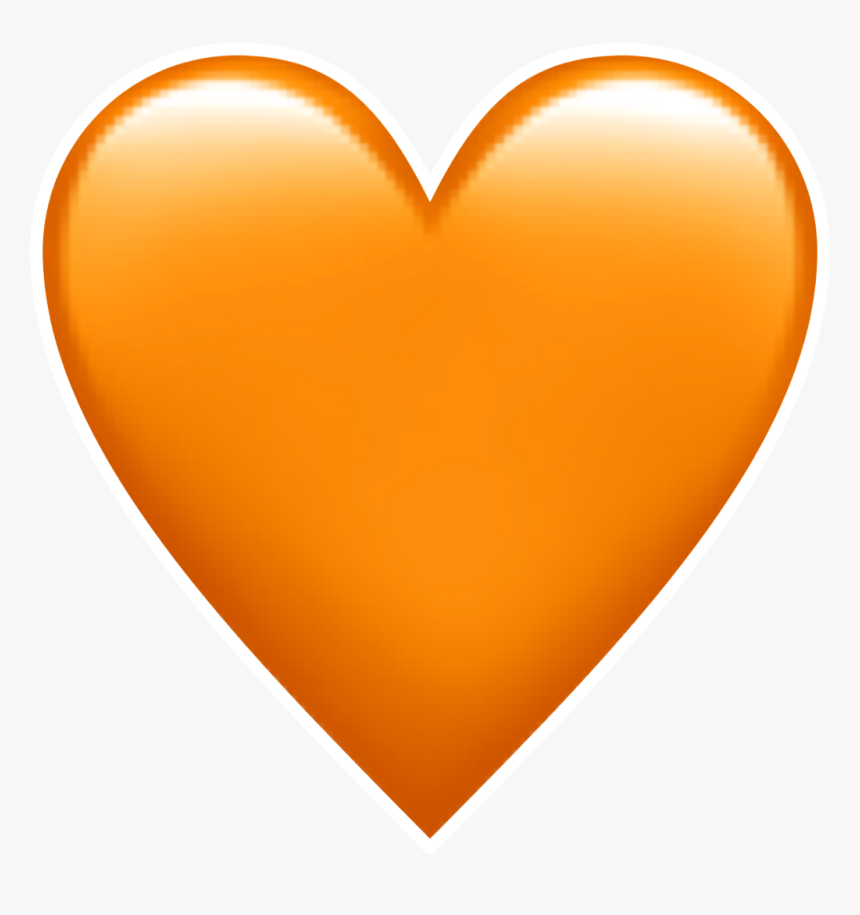 Orange Love Heart Emoji, HD Png Download