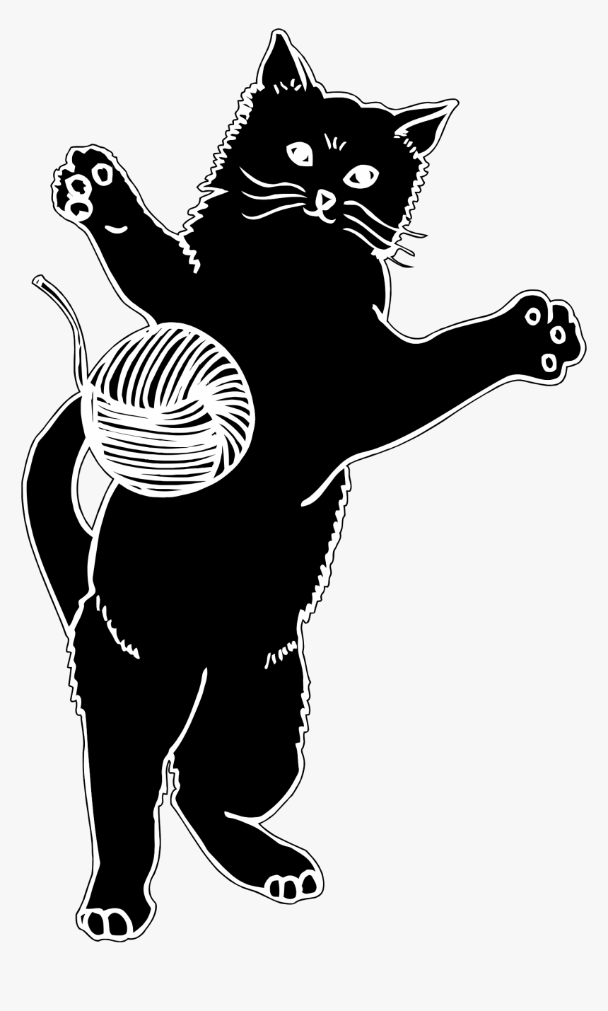 Cat Playing With Of - Cat Playing With Ball Clip Art, HD Png Download