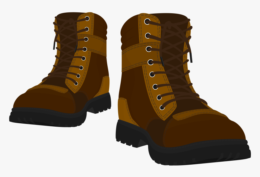 Brown Male Boots Png Clipart - Transparent Background Hiking Boots Clipart, Png Download