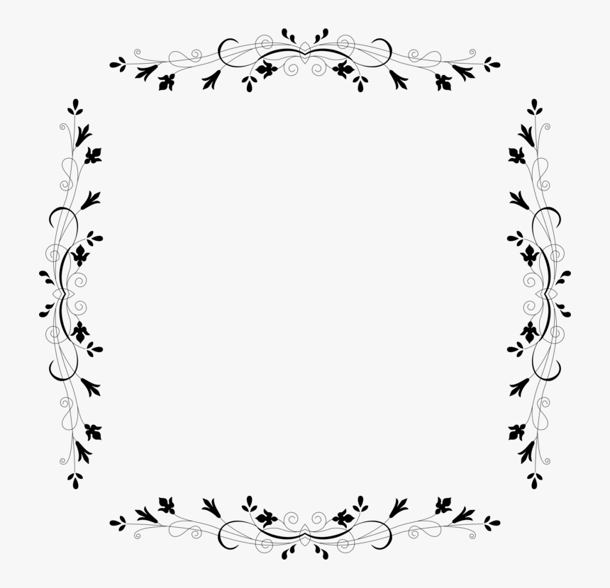 Symmetry,monochrome Photography,text - Border Design Clipart Black And White, HD Png Download