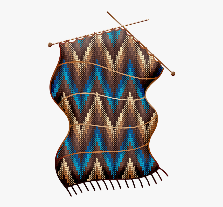 Knitting Crochet Zig Zag Pattern Yarn Knit Wool - Ponto Zig Zag Em Trico, HD Png Download