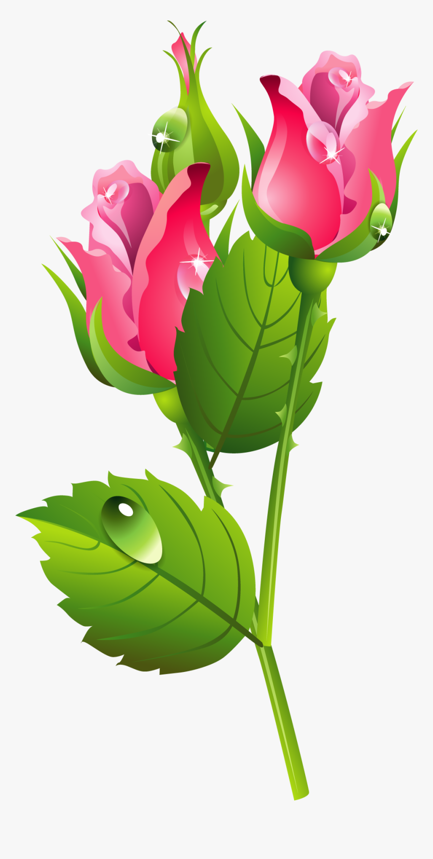 Romantic Pink Flower Border Png Transparent Image - Illustration, Png Download
