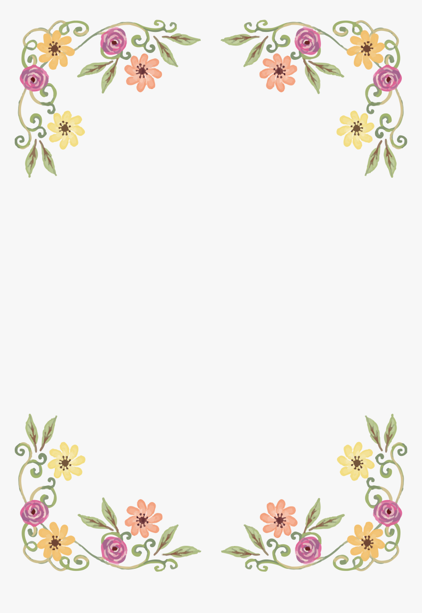 Transparent Floral Design Png - Wildflower Clipart Borders, Png Download