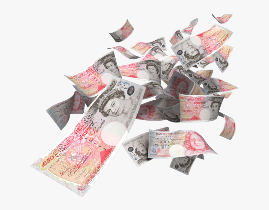 Money Renminbi Pound Sterling Banknote Clip Art - Falling English Money Png, Transparent Png