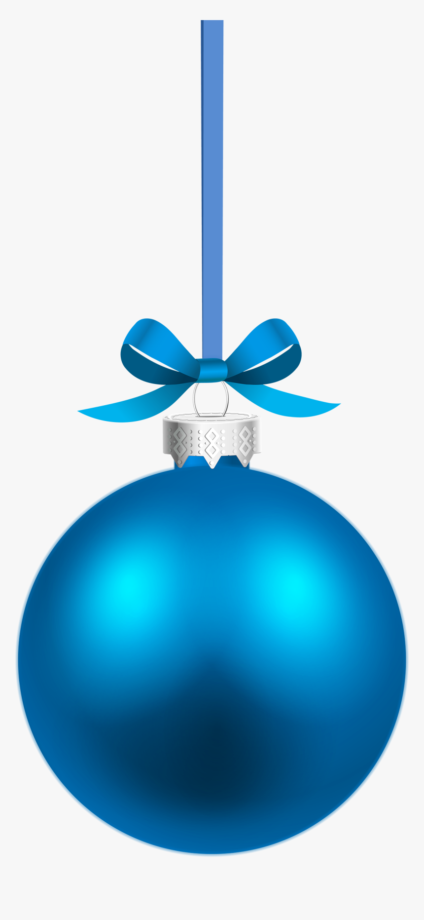 Blue Hanging Christmas Ball Png Clipart - Christmas Ball Png Blue, Transparent Png