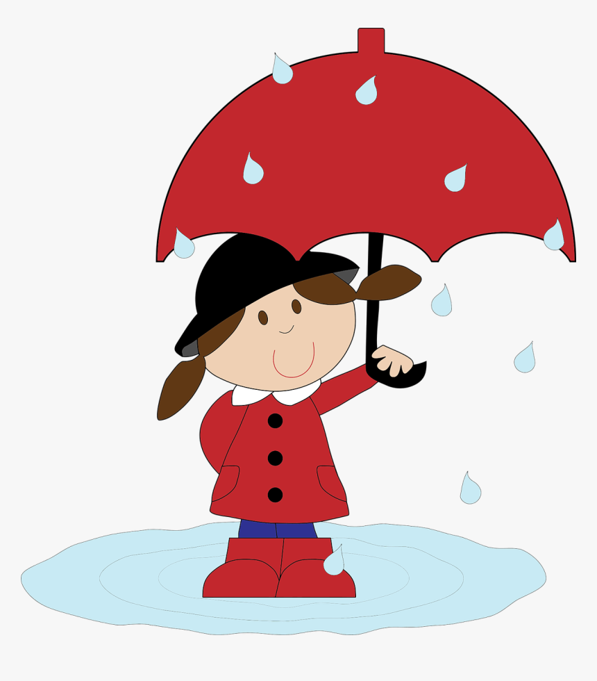 Rain Happy At Funquest - Girl With Umbrella Clipart, HD Png Download
