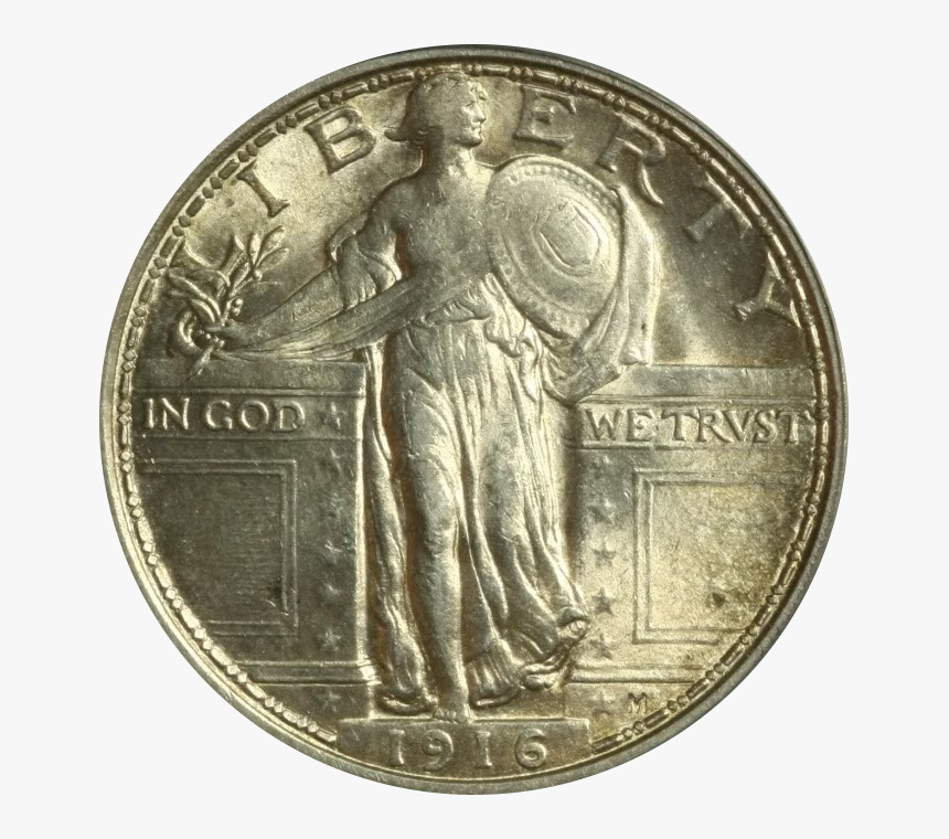 1916 Standing Liberty Quarter Obverse 1 - Quarter Without George Washington, HD Png Download