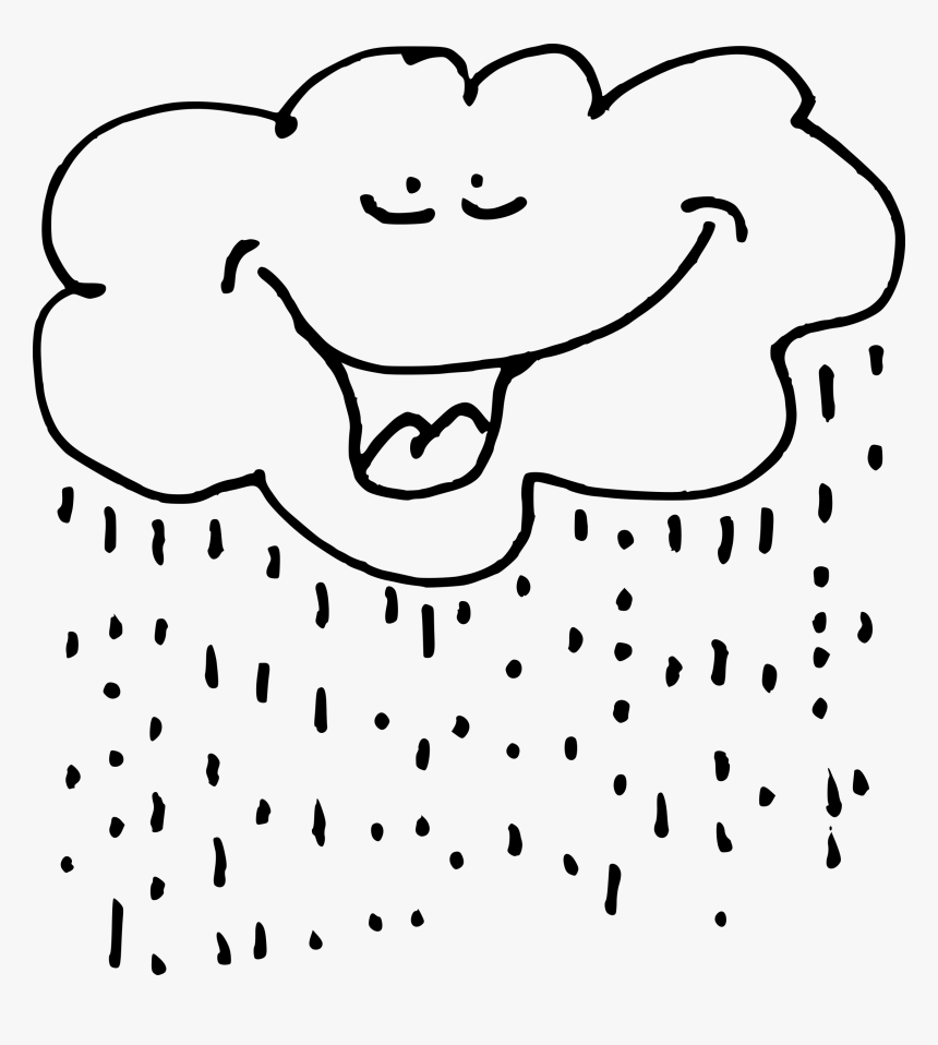 Cloud-light Rain Clip Arts - Rain Black And White Clipart, HD Png Download