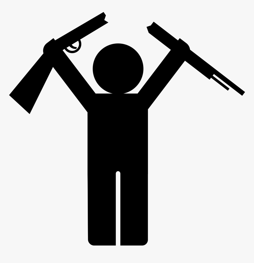 Clipart - Stick Figures With Guns, HD Png Download