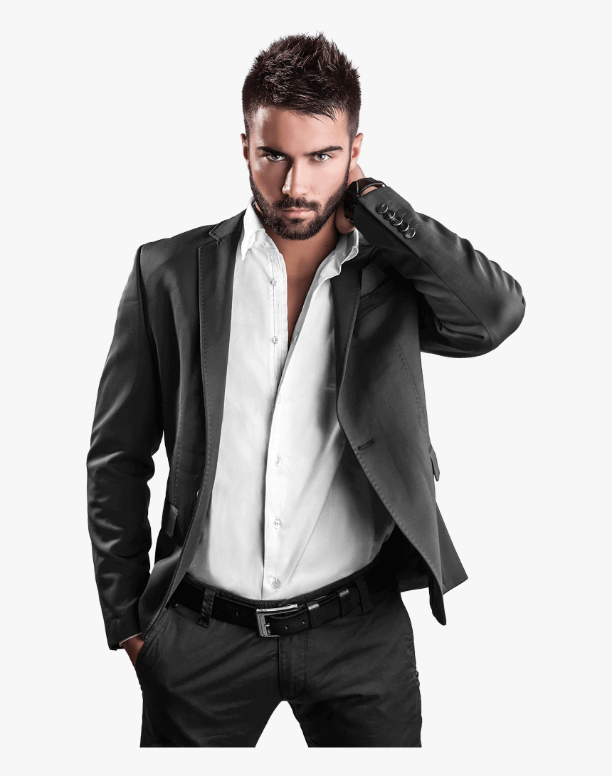 Stopandgrow Haarausfall Mann Key Image - Male Black And White Portrait Studio, HD Png Download