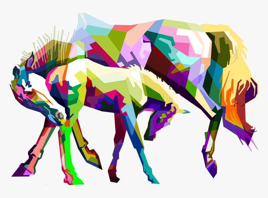 Arabian Horse Drawing Horse Head Mask Pop Art - Geometric Horse Vector Free, HD Png Download