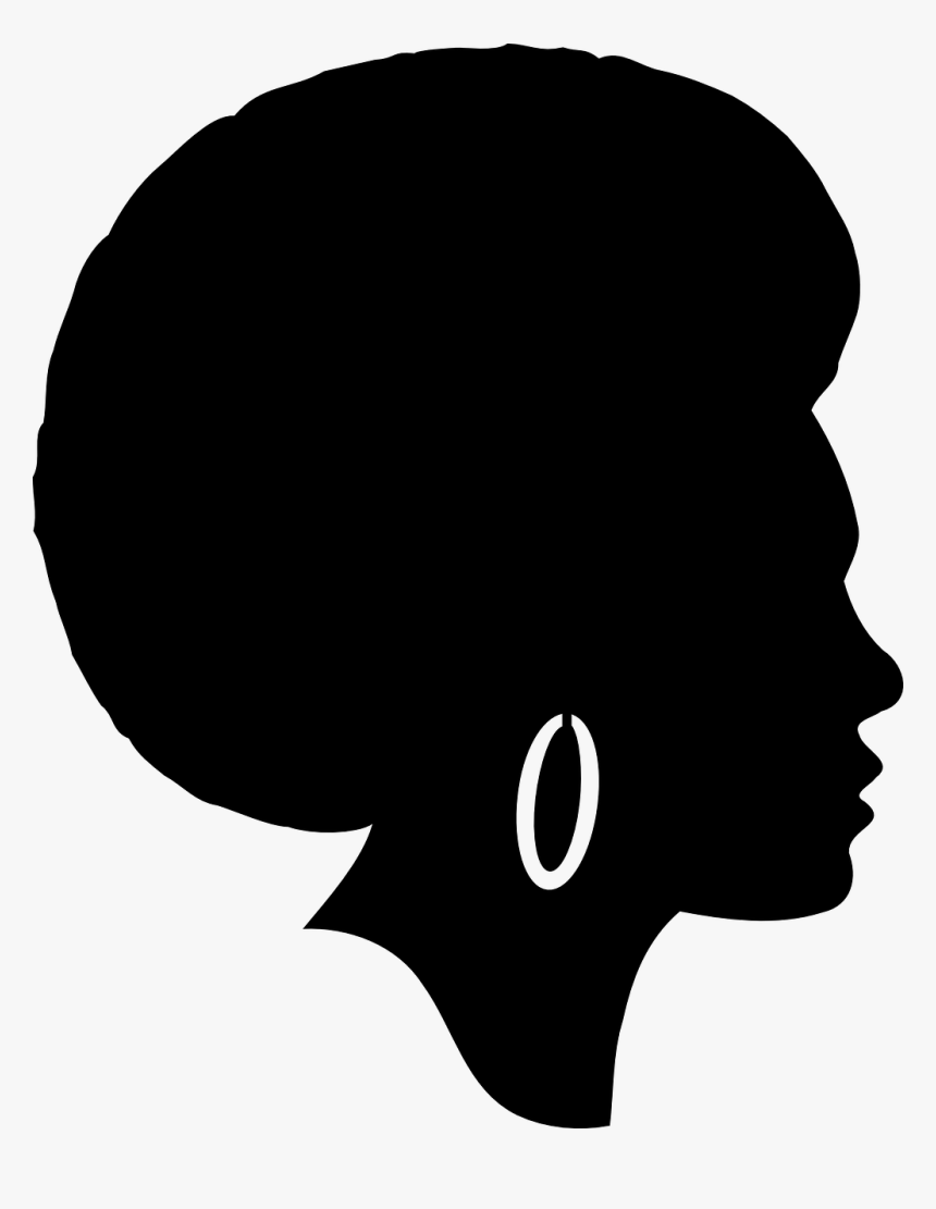 Black Man Afro Silhouette, HD Png Download