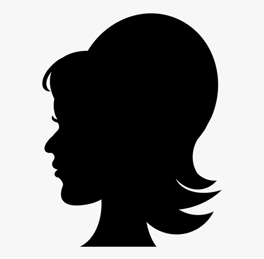Png Silhouette Woman Head Transparent Silhouette Woman - Girl Head Silhouette Transparent Background, Png Download