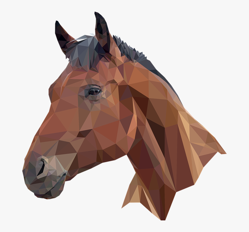Mustang-horse - Low Poly Horse Head, HD Png Download
