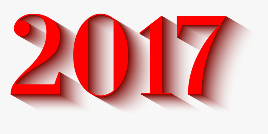 Year, 2017, Red, New Year S Eve, Figures, Graphics - Ano De 2017, HD Png Download