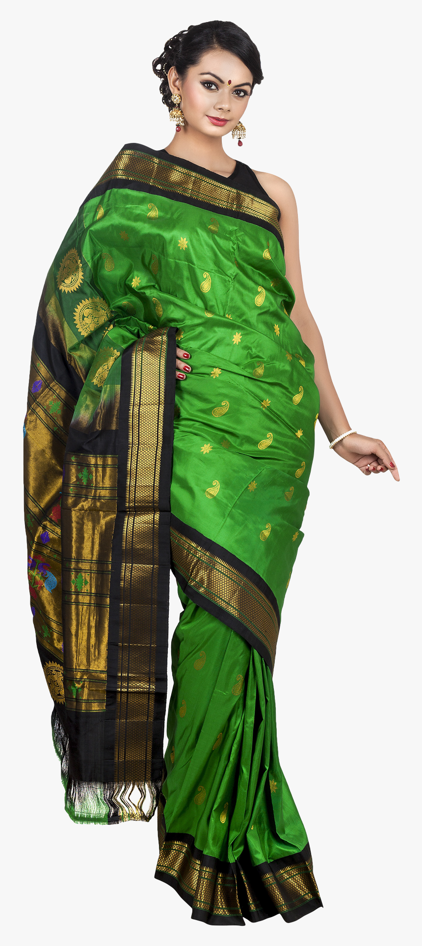 Wedding Saree Png Transparent Image - Girl In Saree Png, Png Download