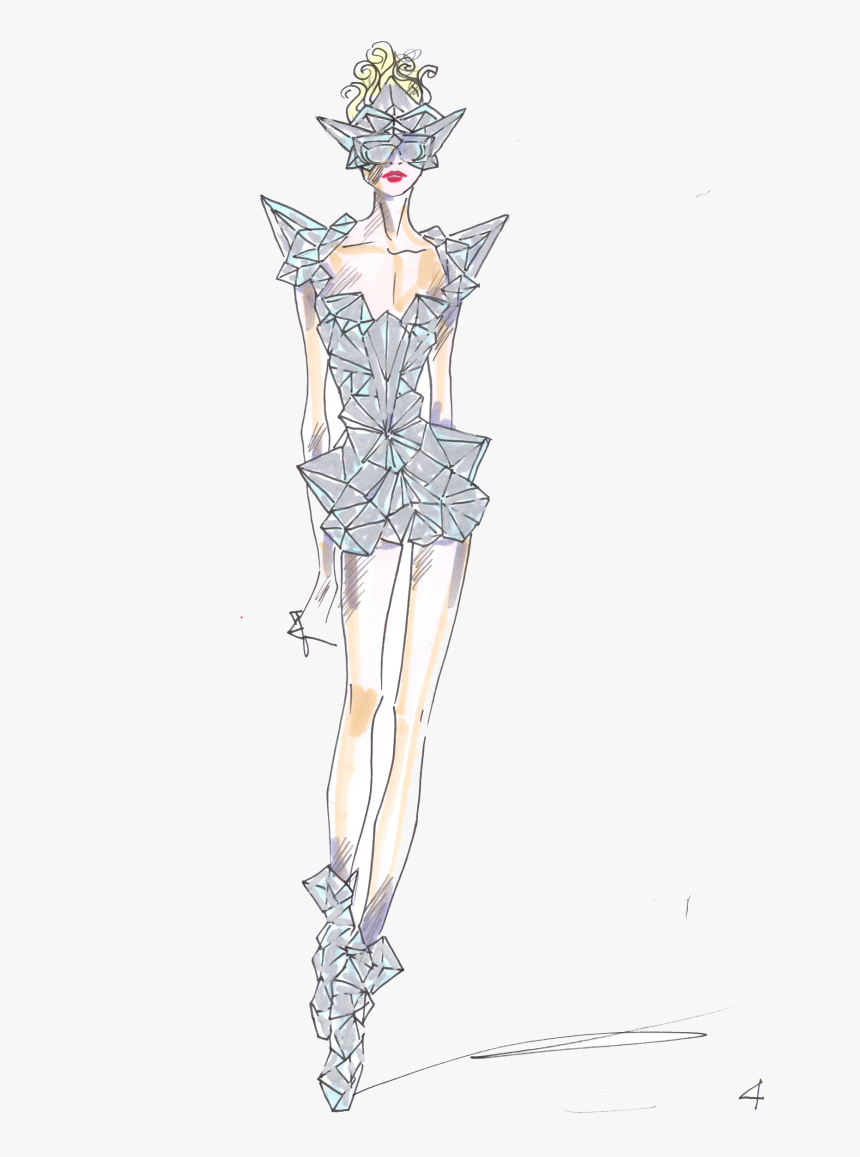Lady Gaga Fashion Sketch, HD Png Download