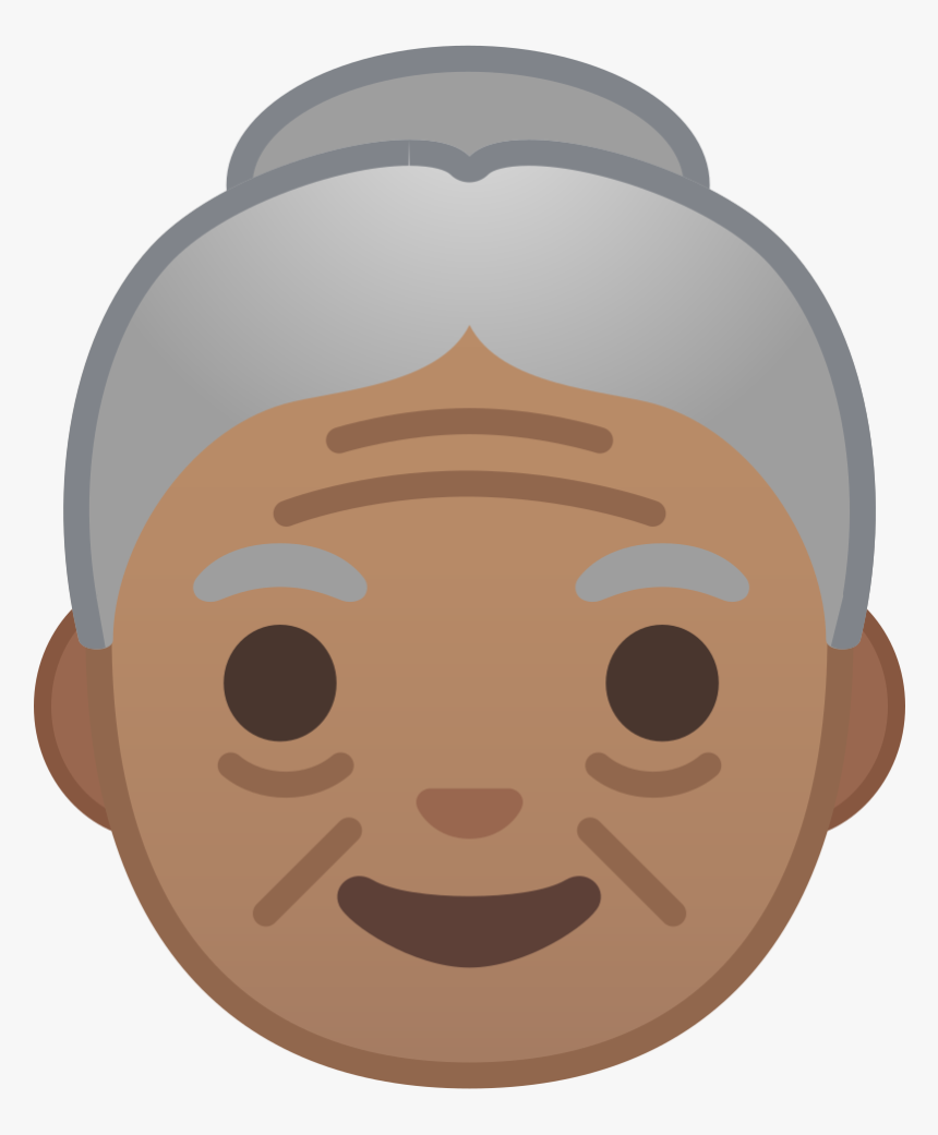 Old Woman Medium Skin Tone Icon - Old People Emoji Png, Transparent Png