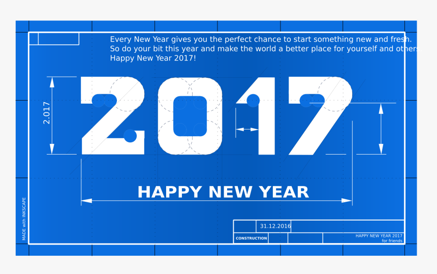 Happy New Year Blueprint Clip Arts - Electric Blue, HD Png Download
